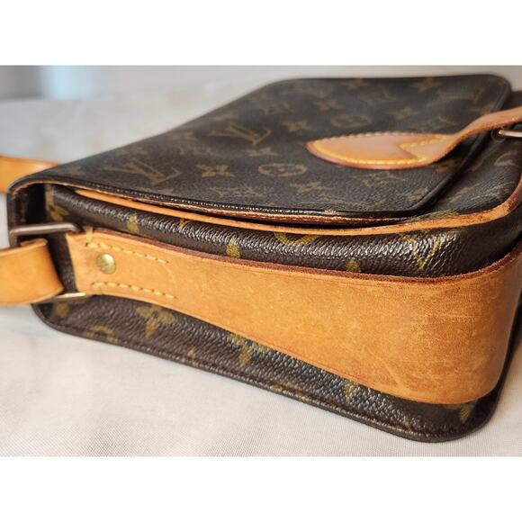Louis Vuitton Monogram Cartouchiere MM Crossbody Bag Vintage Vachetta Leather - Picture 5 of 15